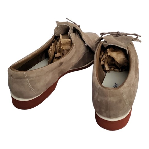 Vintage Hush Puppies Golf Shoes Womens 8 Tan Suede Golf Cleats - Picture 8 of 10